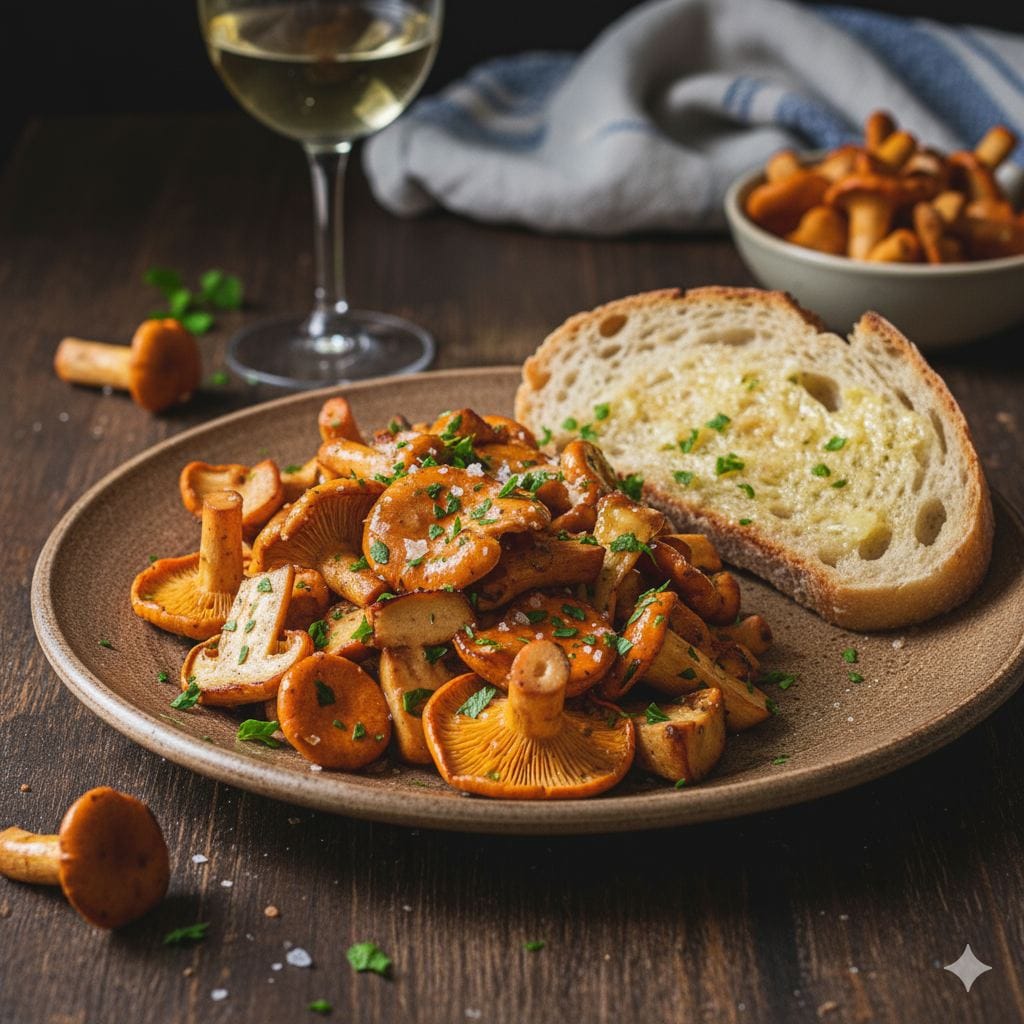 Rydze usmażone na maśle gotowe do spożycia