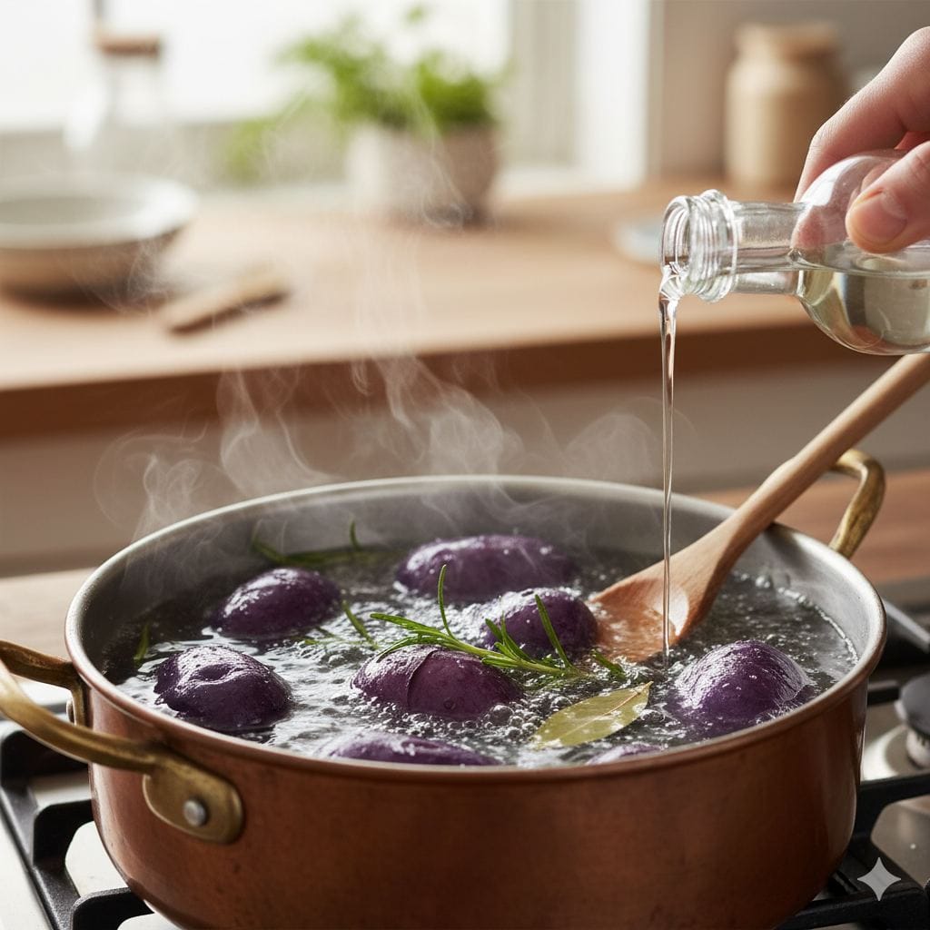 gotowanie fioletowych ziemniaków