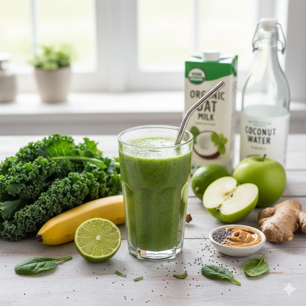 Zielone smoothie z jarmużem