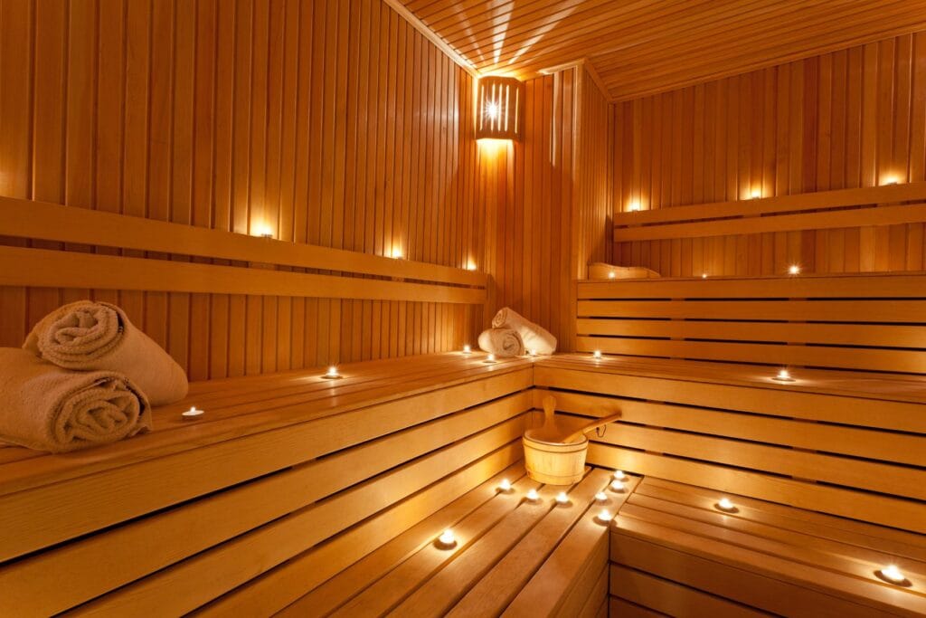 wnętrze sauny fińskiej