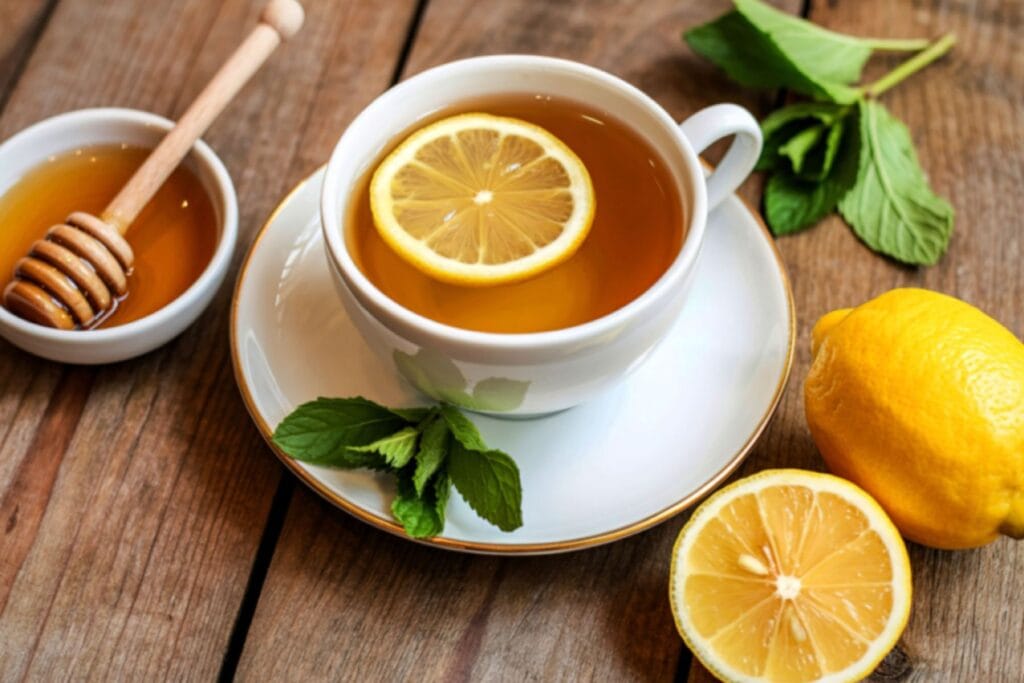 woda z miodem i cytryną